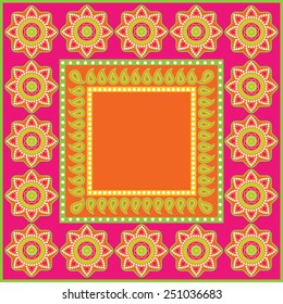 Colorful frame in ethnic style