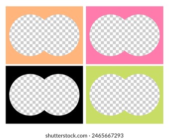 Colorful frame for foto. View through binoculars. Border on a translucent background. Vector illustration