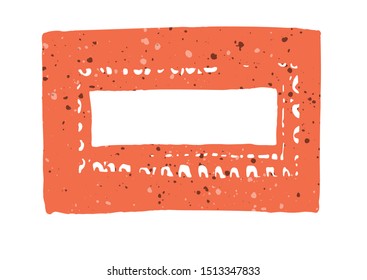 Colorful frame with grunge texture isolated on white. Frame with space for text