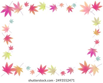 Colorful frame illustration of autumn leaves