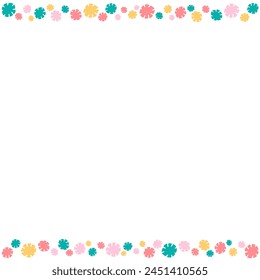 Colorful frame illustration of simple small flowers