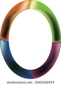 Colorful frame isolated on white background. Computer generated 3D photo rendering.eps10.

