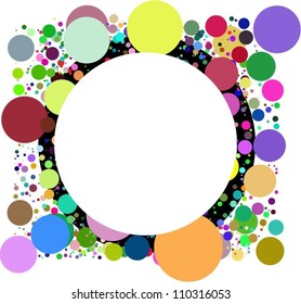 Colorful frame made of dots
