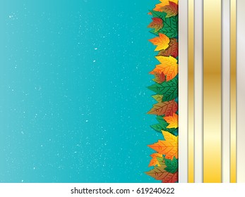 Colorful frame with maple leaf in vintage style. Vector frame or border. Abstract paper texture background with space to your text
