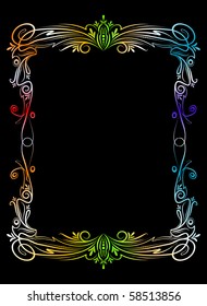 Colorful frame on black background.