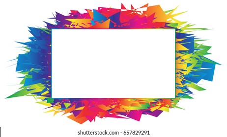 Colorful Frame On White Background. Abstract. Multicolored. Watercolor. Vector