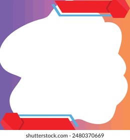 Colorful frame with red arrow pointing towards center, ideal for highlighting directions or calls to action in design projects. Suitable for presentations.