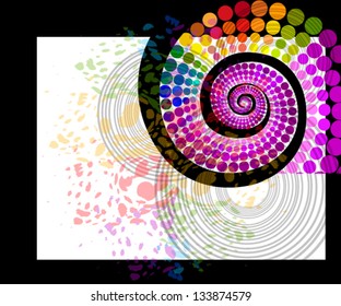 Colorful frame with spiral
