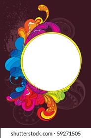 Colorful frame. Strokes are editable, you can change its color and size