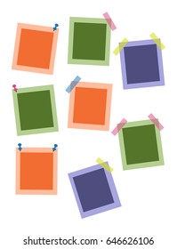 Colorful frame template for text. Office stickers. Vector illustration