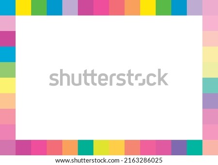 Colorful frame vector. Decorative rainbow color border frame. Isolated rectangle icon. Vector, illustration, EPS10
