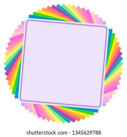 Colorful frame vector. Fan style blank tag vector illustrations.