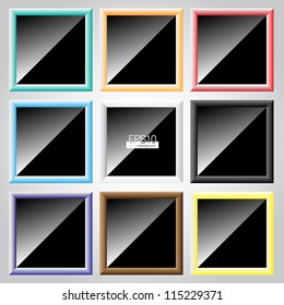 Colorful frame vector set