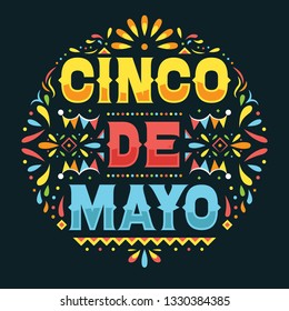 Colorful framed cinco de mayo poster