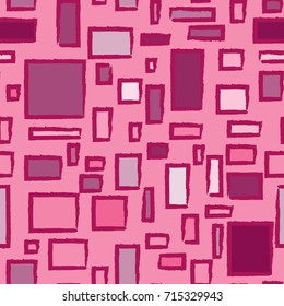 Colorful Frames. Seamless Pattern with Rectangles. Abstract Rapport for Fabric, Wallpaper, Paper, Wrapping