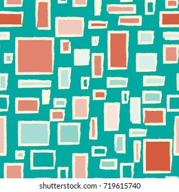 Colorful Frames. Seamless Pattern with Rectangles. Abstract for Fabric, Wallpaper, Paper, Wrapping