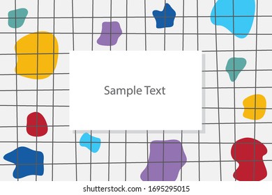 colorful free shape with line on white background and space for text