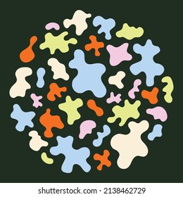 Colorful freeform organic blob shapes