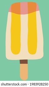 Colorful freehand drawing of a popsicle icecream. Vector illustration.