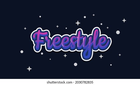 Colorful Freestyle Fully Editable Text Effect Design In Dark Background. Effect Saved In Graphic Style