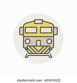 Colorful freight train icon - vector creative sign or design element