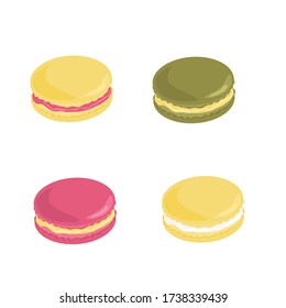 Colorful french macaron cookies with different flavors