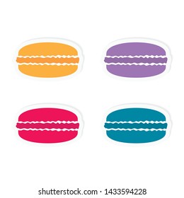 colorful french macaroons icon- vector illustration