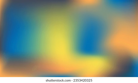 Colorful french riviera coast vibe wallpaper. Indigo blue yellow sand  colors art background. Abstract beige camel oramge cyan aquamarine blurred canvas. Mockup for advertisement, social media