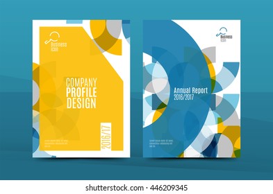 Colorful fresh business A4 cover template - flyer, brochure, book cover and annual report. Geometric design abstract background