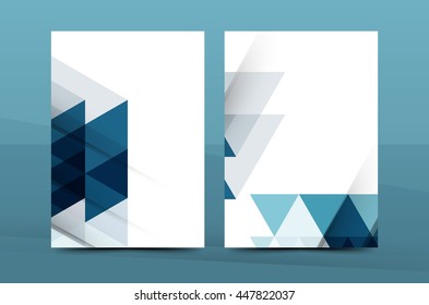 Colorful fresh business A4 cover template - flyer, brochure, book cover and annual report. Geometric design abstract background