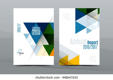 Colorful fresh business A4 cover template - flyer, brochure, book cover and annual report. Geometric design abstract background