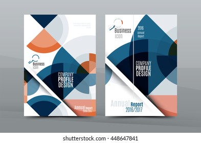 Colorful fresh business A4 cover template - flyer, brochure, book cover and annual report. Geometric design abstract background