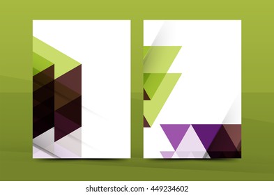 Colorful fresh business A4 cover template - flyer, brochure, book cover and annual report. Geometric design abstract background