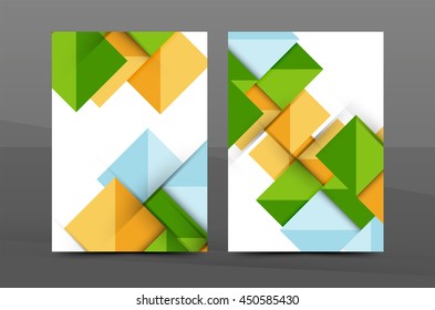 Colorful fresh business A4 cover template - flyer, brochure, book cover and annual report. Geometric design abstract background