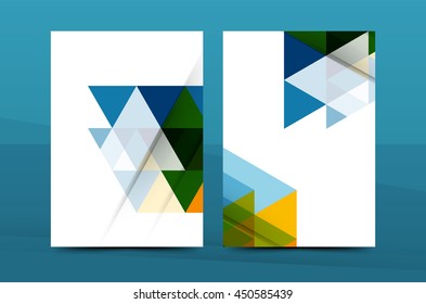 Colorful fresh business A4 cover template - flyer, brochure, book cover and annual report. Geometric design abstract background