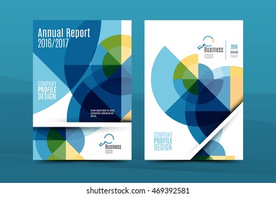 Colorful fresh business A4 cover template - flyer, brochure, book cover and annual report. Geometric design abstract background