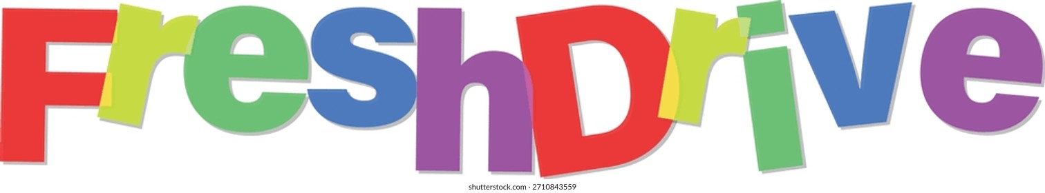 Colorful Fresh Drive text effect isolated on transparent background illustration design