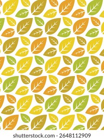 Colorful fresh leaves pattern background suitable for fashion clothing