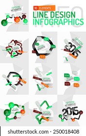 Colorful fresh sticker infographics. Line minimal design concept and sticky objects