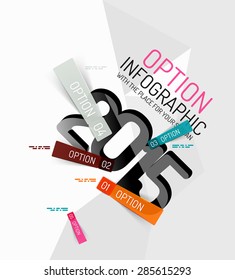 Colorful fresh sticker infographics. Line minimal design concept and sticky objects