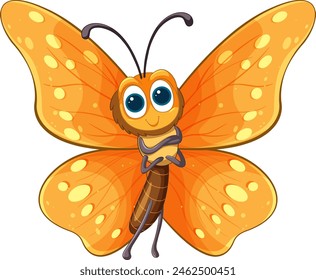 Colorful, friendly butterfly with big eyes