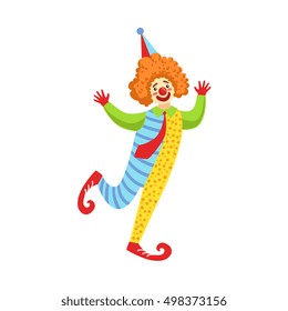 Colorful Friendly Clown With Tie In Classic Outfit