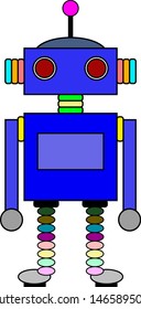 Colorful friendly robot - flat design