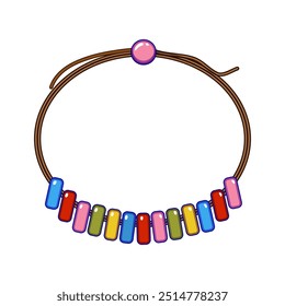 colorful friendship bracelet cartoon. beads thread, patterns craft, gift woven colorful friendship bracelet sign. isolated symbol vector illustration