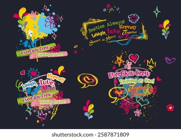 Colorful Friendship Quotes with Fun Designs