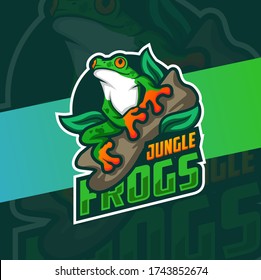 colorful frog mascot logo design