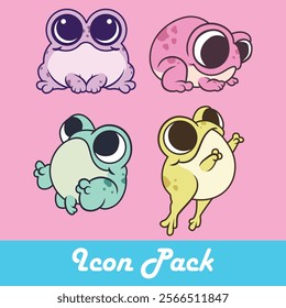 Colorful frog vector icon cute
