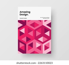Colorful front page A4 vector design illustration. Abstract geometric shapes postcard concept.