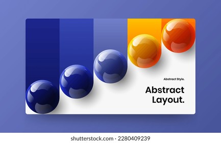 Colorful front page vector design illustration. Amazing realistic balls brochure concept.