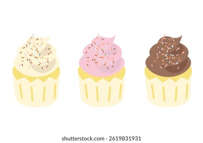 Bolos coloridos com polvilhos ilustração
